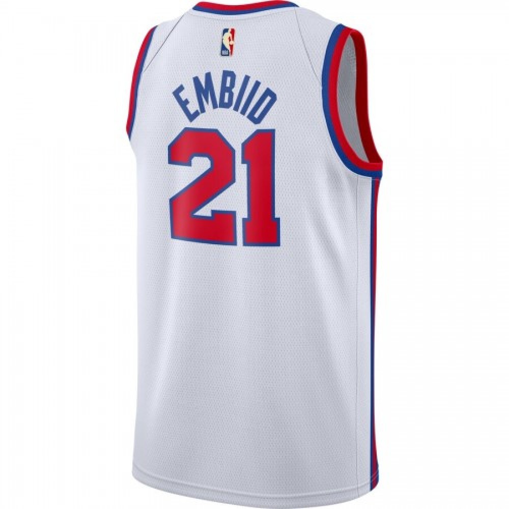 Men's Philadelphia 76ers Joel Embiid #21 White Hardwood Classics Finished Swingman Jersey-Pro Kit Vault | Brand New 26/27 Sports Jerseys